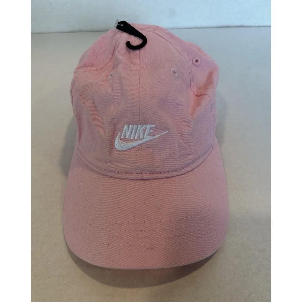 Nike Pink Toddler Child Hat Canvas Adjustable White Swoosh